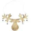 dekoracja renifer z dzwoneczkami drewno braz arpex 24 cm