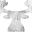 dekoracja renifer z dzwoneczkami drewno ecru arpex 24 cm