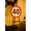 dekoracja sali na 40 urodziny tablica powitalna znak zakazu liczba 40 traffic birthday
