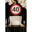 dekoracja sali na 40 urodziny tablica powitalna znak zakazu liczba 40 traffic birthday