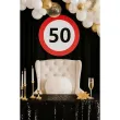 dekoracja sali na 50 urodziny tablica powitalna znak zakazu liczba 50 traffic birthday