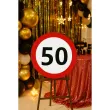 dekoracja sali na 50 urodziny tablica powitalna znak zakazu liczba 50 traffic birthday