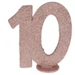 dekoracja stojaca brokatowa liczba 10 rozowe zloto santex 10 cm