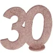 dekoracja stojaca brokatowa liczba 30 rozowe zloto santex 10 cm