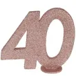 dekoracja stojaca brokatowa liczba 40 rozowe zloto santex 10 cm