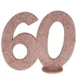 dekoracja stojaca brokatowa liczba 60 rozowe zloto santex 10 cm
