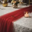 dekoracja stolu na boze narodzenie swieta wesele tiul gladki czerwony 0 15 x 9 m