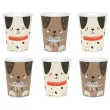 dekoracja stolu na urodziny kubeczki papierowe pieski 220 ml 6 szt