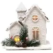 dekoracja swiateczny domek led bialy guirca 18 cm