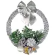 dekoracja swiateczny wieniec srebrny arpex 16 cm