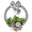 dekoracja swiateczny wieniec srebrny arpex 16 cm
