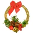 dekoracja swiateczny wieniec zloty arpex 16 cm