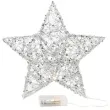dekoracja swiecaca cekinowa gwiazda srebrna guirca
