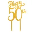 dekoracja topper 50 urodziny zloty dekora 16 cm