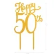 dekoracja topper 50 urodziny zloty dekora 16 cm