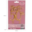 dekoracja topper 50 urodziny zloty dekora 16 cm