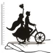 dekoracja topper para mloda na rowerze metal czarny dekora 18 cm