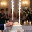 dekoracja tortu na wesele slub fontanna tortowa raca maz gold wedding 18 cm