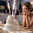 dekoracja tortu na wesele slub fontanna tortowa raca zona gold wedding 18 cm