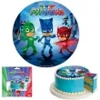dekoracja tortu oplatek elastyczny bezglutenowy pj masks pidzamersi 16 cm dekora