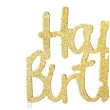 dekoracja tortu topper happy birthday zlota godan