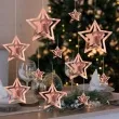 dekoracja wiszaca gwiazdki 3d rozowe zloto partypal 15 szt