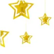 dekoracja wiszaca gwiazdki 3d zlote partypal 15 szt