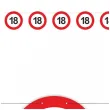 dekoracja wiszaca na 18 urodziny baner girlanda liczba 18 traffic birthday znak zakazu