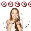 dekoracja wiszaca na 60 urodziny baner girlanda liczba 60 traffic birthday znak zakazu
