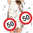 dekoracja wiszaca na 60 urodziny baner girlanda liczba 60 traffic birthday znak zakazu