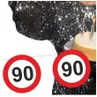 dekoracja wiszaca na 90 urodziny baner girlanda liczba 90 traffic birthday znak zakazu