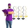 dekoracja wiszaca swiderki nietoperze czarno zlote partypal 6 szt