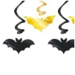 dekoracja wiszaca swiderki nietoperze czarno zlote partypal 6 szt