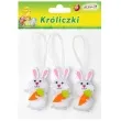 dekoracja zawieszki kroliczki biale 7 cm aliga 3 szt