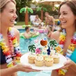 dekoracje do muffinek babeczek na hawajskie party pikery hello aloha mix 6 szt