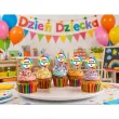 dekoracje do muffinek babeczek pikery szpilki teczowy dzien dziecka x6
