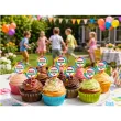 dekoracje do muffinek babeczek pikery szpilki teczowy dzien dziecka x6