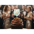 dekoracje do muffinek pikery na babeczki 50 rocznica slubu eukaliptus beauty zlote gody x6