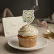 dekoracje do muffinek pikery na babeczki 50 rocznica slubu eukaliptus beauty zlote gody x6