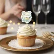 dekoracje do muffinek pikery na babeczki 50 rocznica slubu eukaliptus beauty zlote gody x6