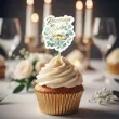 dekoracje do muffinek pikery na babeczki 50 rocznica slubu eukaliptus beauty zlote gody x6