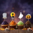 dekoracje do muffinek przekasek na halloween pikery szpilki mix ozdoby 6 szt