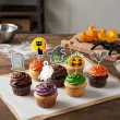 dekoracje do muffinek przekasek na halloween pikery szpilki mix ozdoby 6 szt