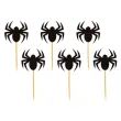 dekoracje do muffinek przekasek na halloween pikery szpilki pajaki czarne ozdoby 6 szt