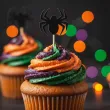 dekoracje do muffinek przekasek na halloween pikery szpilki pajaki czarne ozdoby 6 szt