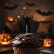 dekoracje do muffinek przekasek na halloween pikery szpilki pajaki czarne ozdoby 6 szt