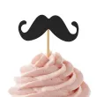 dekoracje do muffinek przekasek na movember pikery wasy czarne 6 szt