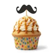 dekoracje do muffinek przekasek na movember pikery wasy czarne 6 szt