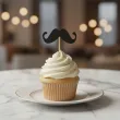 dekoracje do muffinek przekasek na movember pikery wasy czarne 6 szt