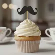 dekoracje do muffinek przekasek na movember pikery wasy czarne 6 szt